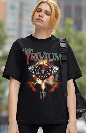 Trivium Baskılı T-shirt, Unisex Rock Metal Müzik Temalı Tişört