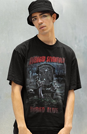 Avenged Sevenfold Buried Alive Baskılı T-shirt, Unisex Rock Metal Müzik Temalı Tişört