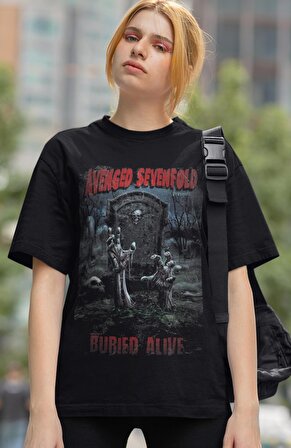 Avenged Sevenfold Buried Alive Baskılı T-shirt, Unisex Rock Metal Müzik Temalı Tişört
