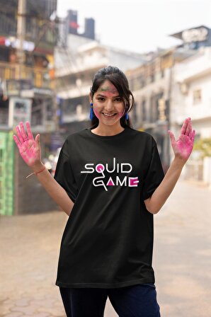 SquidGame Sevimli Bebek Sırt Baskılı T-shirt, Unisex SquidGame Dizi Temalı Tişört