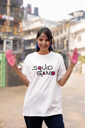 SquidGame Sevimli Bebek Sırt Baskılı T-shirt, Unisex SquidGame Dizi Temalı Tişört