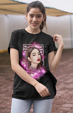 Blackpink Jennie Baskılı T-shirt, Unisex K-Pop Baskılı Tişört