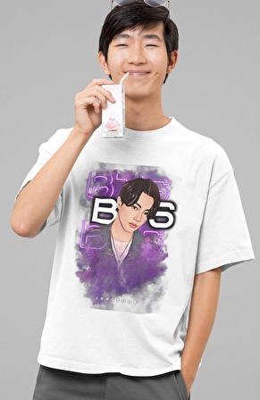 Bts Jungkook Baskılı T-shirt, Unisex K-Pop Baskılı Tişört