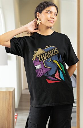 Thanos Baskılı Tshirt, Unisex Marvel Karakteri Baskılı Tişört