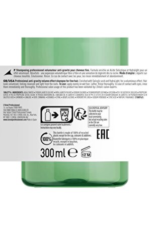 L'Oreal Professionnel Volumetry İnce Telli Saçlar İçin Hacim Verici Şampuan 300 ml