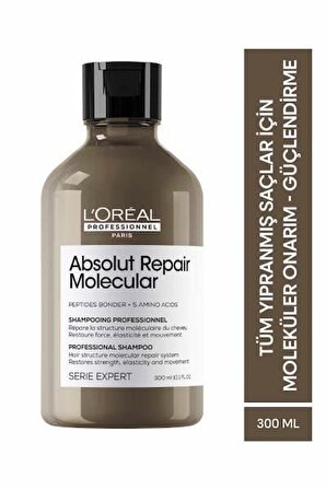 Loreal Professionnel Serie Expert Absolut Repair Molecular Tüm Yıpranmış Saçlar İçin Arındırıcı Şampuan 300 ML