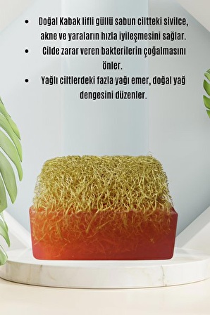 T&H Doğal Kabak Lifli Güllü Sabunu 130 Gr