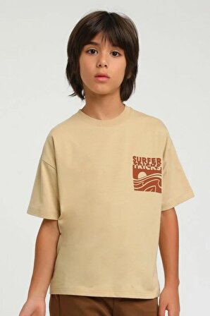 Escabel Surfer Tricks Desenli T-Shirt ( 4-14 size )