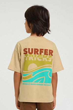 Escabel Surfer Tricks Desenli T-Shirt ( 4-14 size )