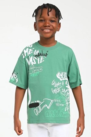 Escabel Yeşil Yazılı T-Shirt ( 4-14 size )