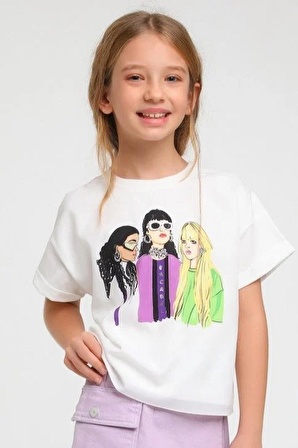 Escabel Beyaz Girls T-Shirt ( 5 - 14 Size )