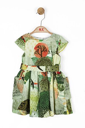 Nk Yeşil Dominika Elbise (1-4 Size)