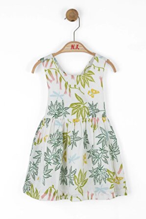 Nk Gardenya Çapraz Askı Modern Elbise (1-4 Size)