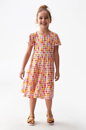 Nk Renkli Karpuz Kol Elbise ( 4-8 Size )
