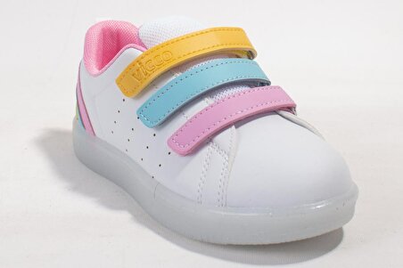 Vicco Sun 220F21Y212 Beyaz Pembe Işıklı Kız Çocuk Spor Ayakkabı