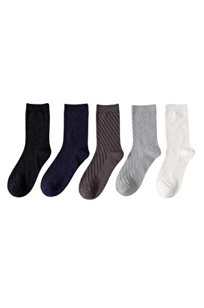 5'li Çizgili Soket Çorap Seti 36-40 41-45