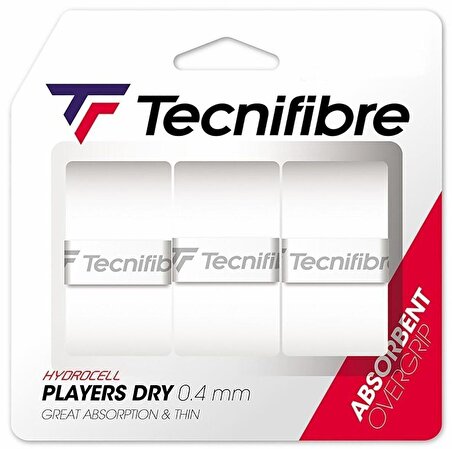 Tecnifibre Players Dry 3'lü 0.4mm Beyaz Tenis Gribi 52ATPPLDRY