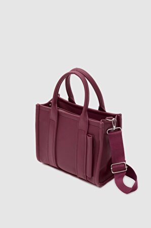 Suni Deri Kadın Tote Bag Miles Bordo