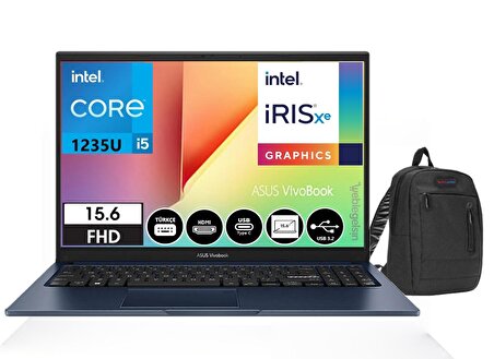 Asus Vivobook X1502ZA-EJ1065 İntel Core I5-1235U 16 GB 512GB SSD 15.6" Dos FHD Dizüstü Bilgisayar EJ106506+ZettaÇanta