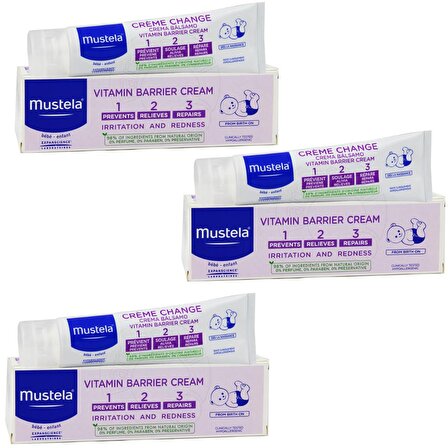 Mustela Vitamin Barrier 1-2-3 Pişik Kremi 100 ml 3 ADET