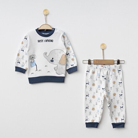 Gümüş Baby Fil Desenli Pijama Takımı A2030R