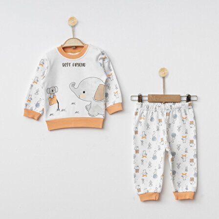 Gümüş Baby Fil Desenli Pijama Takımı A2030R