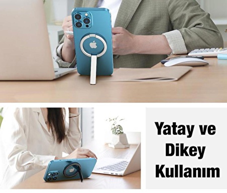 Coofbe Magsafe Uyumlu Mıknatıslı İphone 12 13 14 Pro Max Stand Masaüstü Telefon Tutucu Standı Braketi