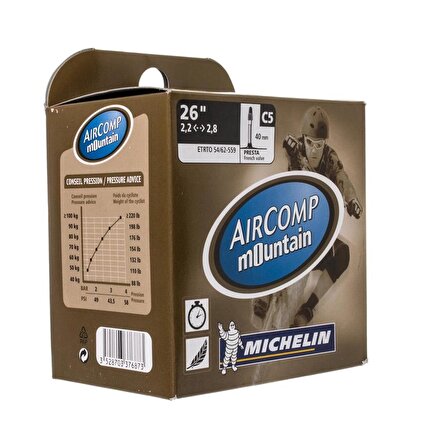Michelin Aircomp Mountain C5 26x2.20-2.80 FV (İnce Valf) 40MM İç Lastik