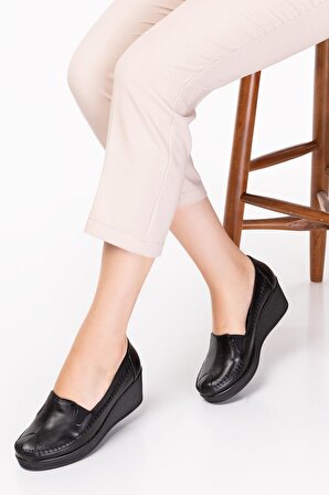 Artı-Artı014-14030 Hakiki Deri Ortopedik Kadın Platform Topuk Ayakkabı