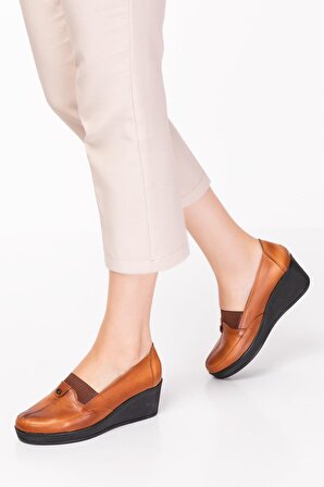 Artı-Artı014-14034 Hakiki Deri Ortopedik Kadın Platform Topuk Ayakkabı