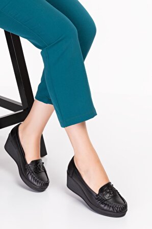 Artı-Artı014-14127 Hakiki Deri Ortopedik Kadın Platform Topuk Ayakkabı