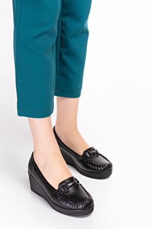 Artı-Artı014-14128 Hakiki Deri Ortopedik Kadın Platform Topuk Ayakkabı