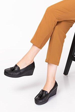 Artı-Artı014-14501 Hakiki Deri Ortopedik Kadın Platform Topuk Ayakkabı