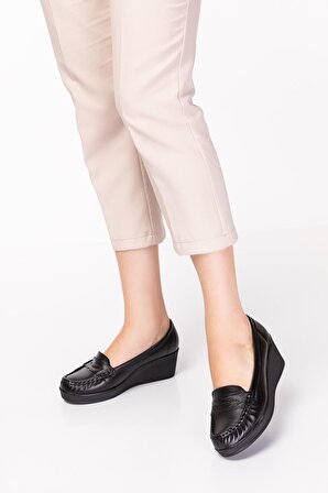 Artı-Artı014-14126 Hakiki Deri Ortopedik Kadın Platform Topuk Ayakkabı