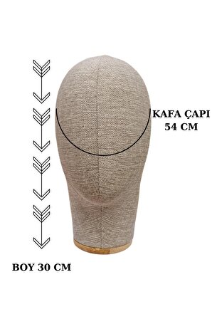 Kumaş Kaplı Polyester Kafa Mankeni Aksesuar Mankeni Şapka Mankeni Peruk Mankeni