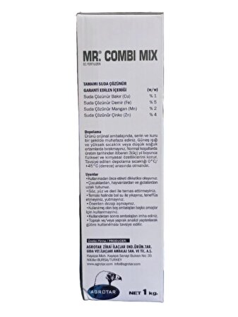 Mr.Combi Mix.Gelişim Hızlandırıcı.İzelement Noksanlığını Önler.1 Kg