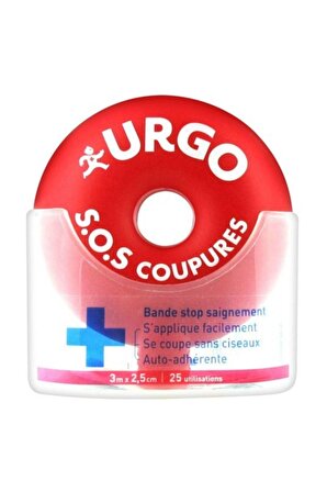 Urgo S.O.S Coupures Stop Bleeding Strip Kanamayı Durdurucu Yara Bandı 3M X 2,5Cm 25 Uygulama