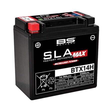 BS BATTERY BTX14H (SLA MAX) Motosiklet Aküsü SLA MAX Tipi