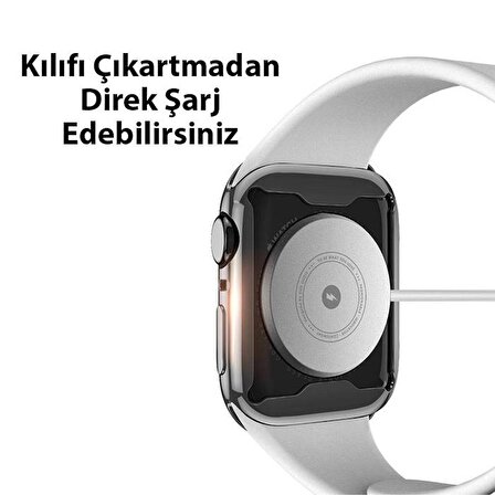 Coofbe Apple Watch 45MM Full Koruma Ultra İnce Silikon Kılıf Apple Watch Seri 7 8 Koruma Kılıfı