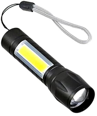 Polis Fener USB Şarzlı El Feneri Uzun Menzilli Zomlu Acil Durum Feneri Alüminyum Gövde 400 Lümen-YŞL-KT