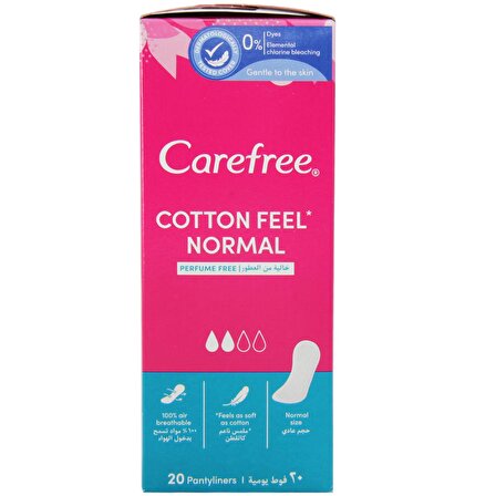 Carefree Cotton Normal 20 Adet Parfümlü Hijyenik Ped