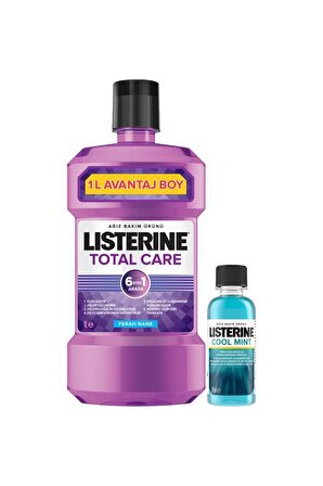 Listerine  Total Care 1000 ml + Cool Mint 95 ml Ağız Bakım Suyu