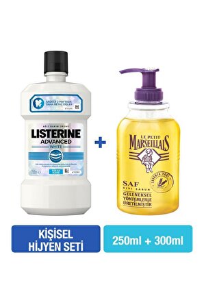 Listerine Advance White Hafift Tat Nane Aromalı Ağız Çalkalama Suyu 250 ml + Le Petit Marseillais Lavanta Sıvı Sabun 300 ml Hijyen Seti
