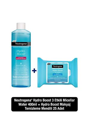 Neutrogena Hydro Boost Micellar Water 400 ml + Hydro Boost Temizleme Mendili