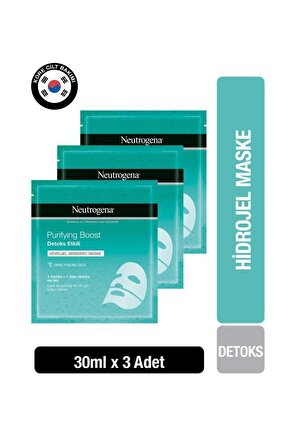Neutrogena Purifying Boost Arındırıcı Detoks Hidrojel Maske x3