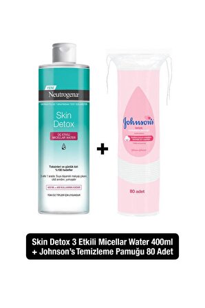 Neutrogena Skin Detox Micellar Water 400ml+Johnson's Pamuk Hediye