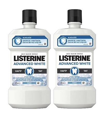 LİSTERİNE ADVANCED WHİTE HAFİF TAT 500 ML x 2 ADET