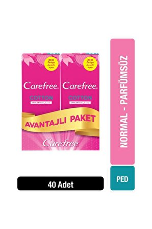 Carefree Cotton Normal 40 Adet Parfümlü Avantaj Paketi Hijyenik Ped
