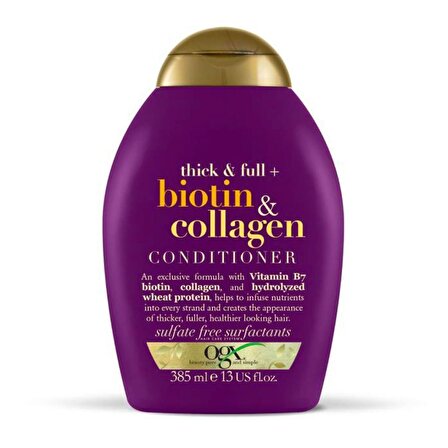 Ogx Biotin & Collagen Canlandırıcı Tüm Saç Tipleri İçin Sülfatsız Bakım Yapan Saç Kremi 385 ml