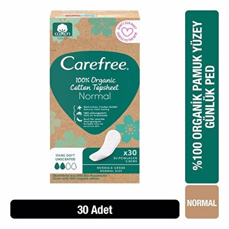 Carefree Organic Cotton 30'lu Günlük Ped